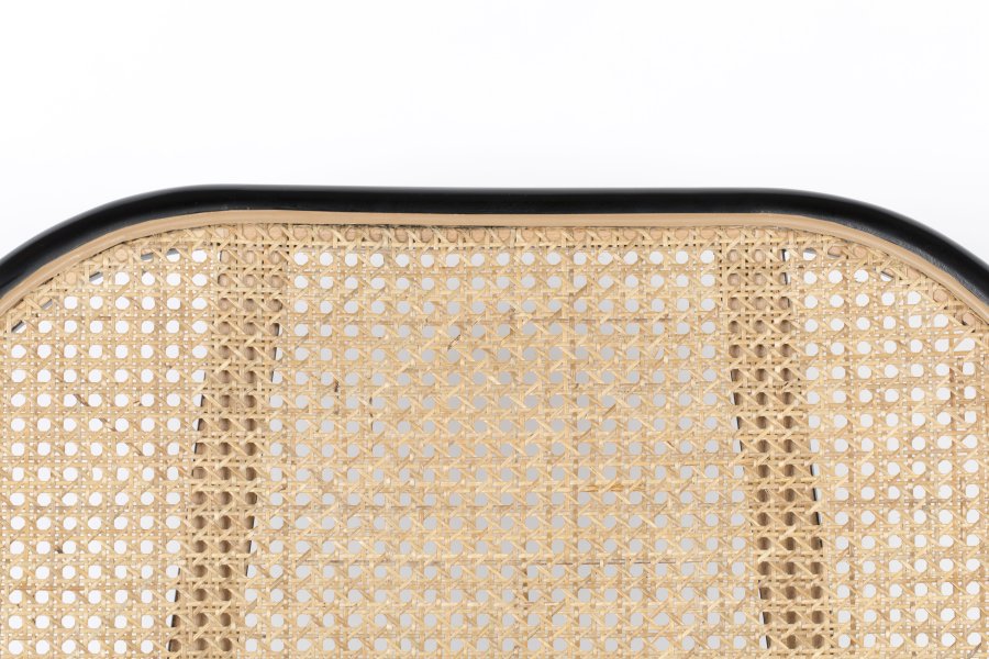 ZUIVER Spike loungestol - natur rattan, lyserd polyester og sort stl