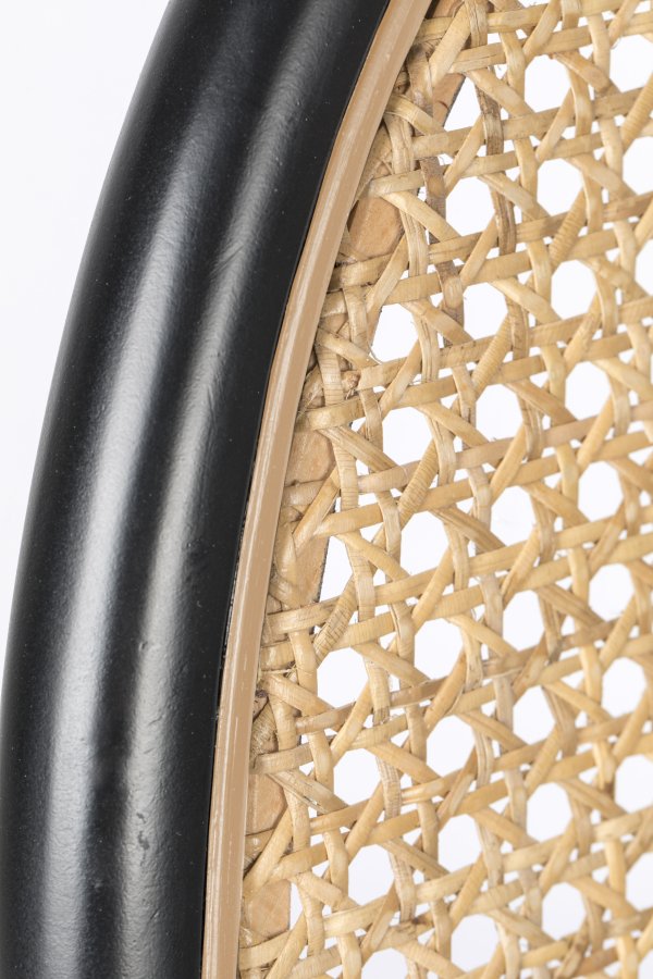 ZUIVER Spike loungestol - natur rattan, lyserd polyester og sort stl