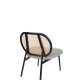 ZUIVER Spike loungestol - natur rattan, gr polyester og sort stl