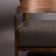 DUTCHBONE Duran loungestol, m. armln - gr polyester og brun egetr