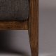 DUTCHBONE Duran loungestol, m. armln - gr polyester og brun egetr