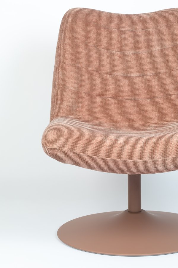 ZUIVER Bubba drejestol - lyserd fljl polyester/nylon og stl