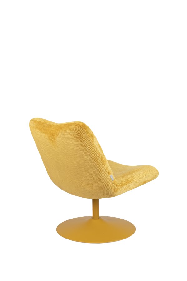 ZUIVER Bubba drejestol - okkergul fljl polyester/nylon og stl