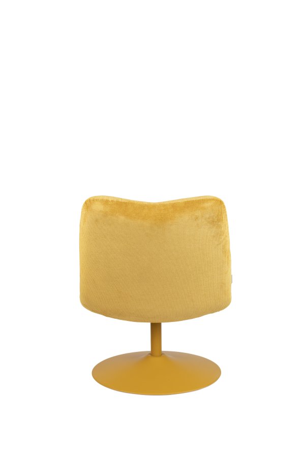 ZUIVER Bubba drejestol - okkergul fljl polyester/nylon og stl