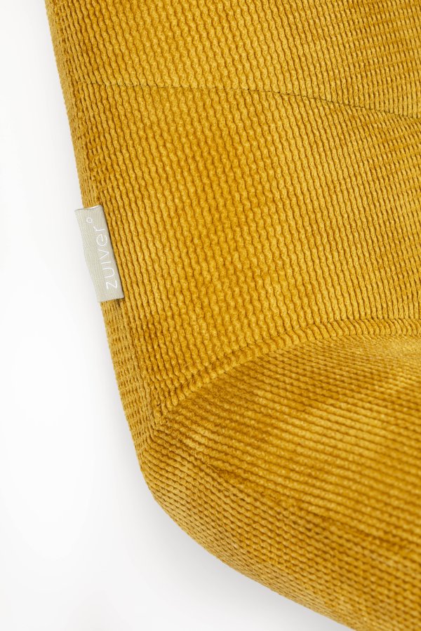 ZUIVER Bubba drejestol - okkergul fljl polyester/nylon og stl