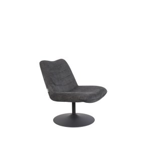 ZUIVER Bubba drejestol - mrkegr fljl polyester/nylon og stl