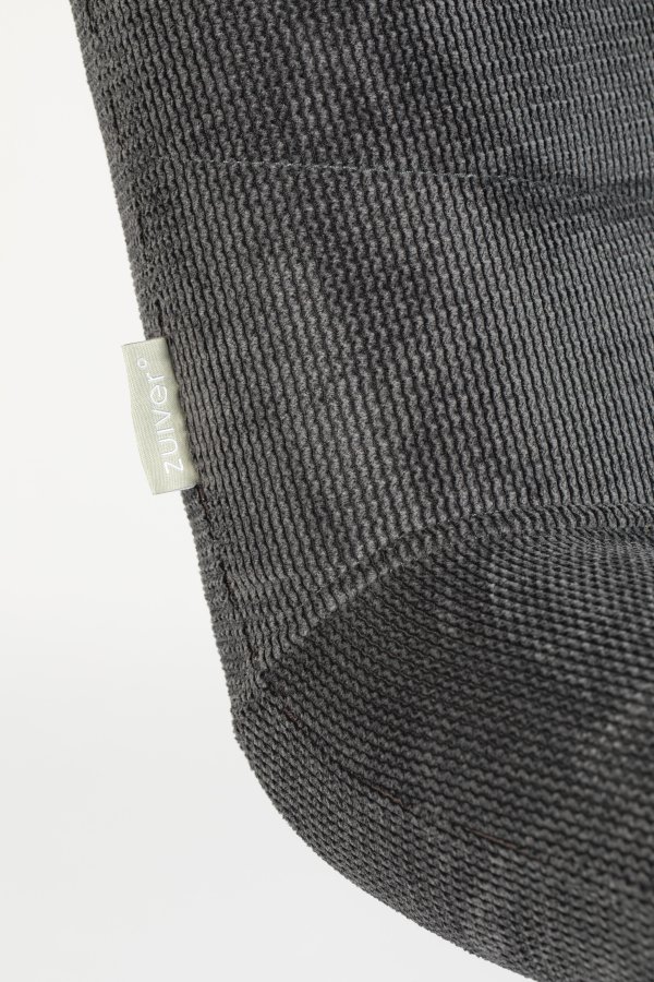 ZUIVER Bubba drejestol - mrkegr fljl polyester/nylon og stl