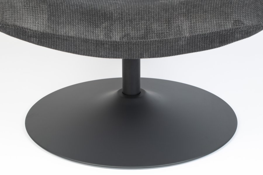 ZUIVER Bubba drejestol - mrkegr fljl polyester/nylon og stl