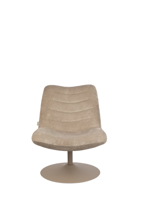 ZUIVER Bubba drejestol - beige fljl polyester/nylon og stl