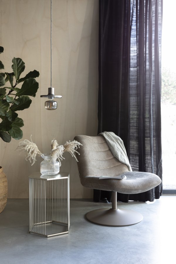 ZUIVER Bubba drejestol - beige fljl polyester/nylon og stl