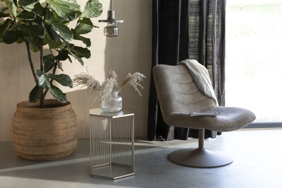 ZUIVER Bubba drejestol - beige fljl polyester/nylon og stl