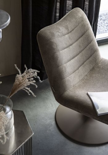 ZUIVER Bubba drejestol - beige fljl polyester/nylon og stl