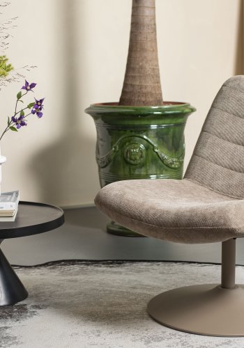 ZUIVER Bubba drejestol - beige fljl polyester/nylon og stl