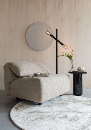 ZUIVER Wings Loveseat, m. foldbar nakkesttte - caramel brun polyester og plast