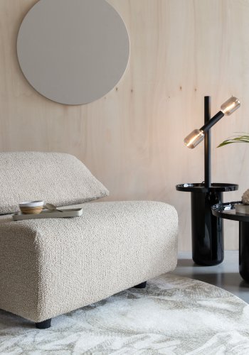 ZUIVER Wings Loveseat, m. foldbar nakkesttte - caramel brun polyester og plast