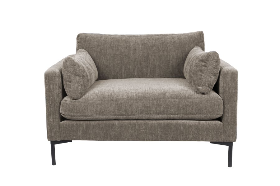 ZUIVER Summer Love Seat, m. armln - coffee polyester og stl