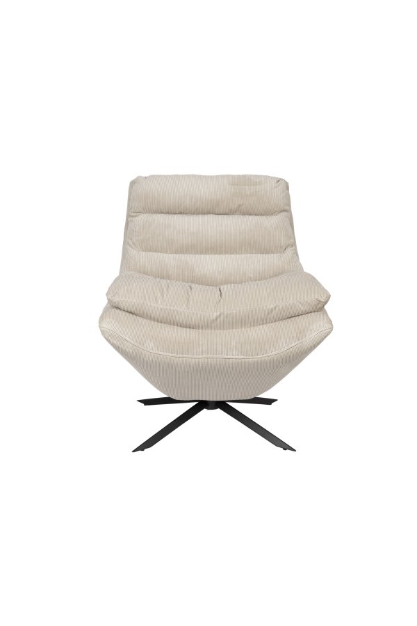 DUTCHBONE Vince loungestol - beige fljl stof og sort jern