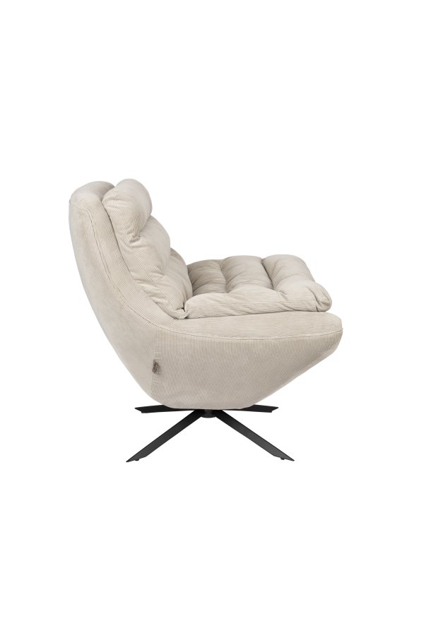 DUTCHBONE Vince loungestol - beige fljl stof og sort jern