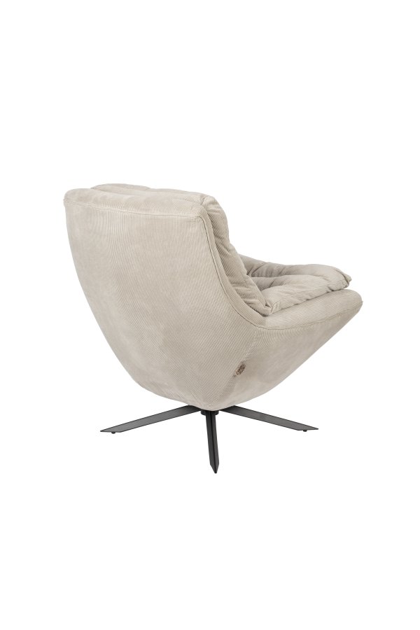 DUTCHBONE Vince loungestol - beige fljl stof og sort jern