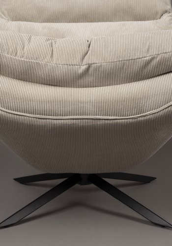 DUTCHBONE Vince loungestol - beige fljl stof og sort jern