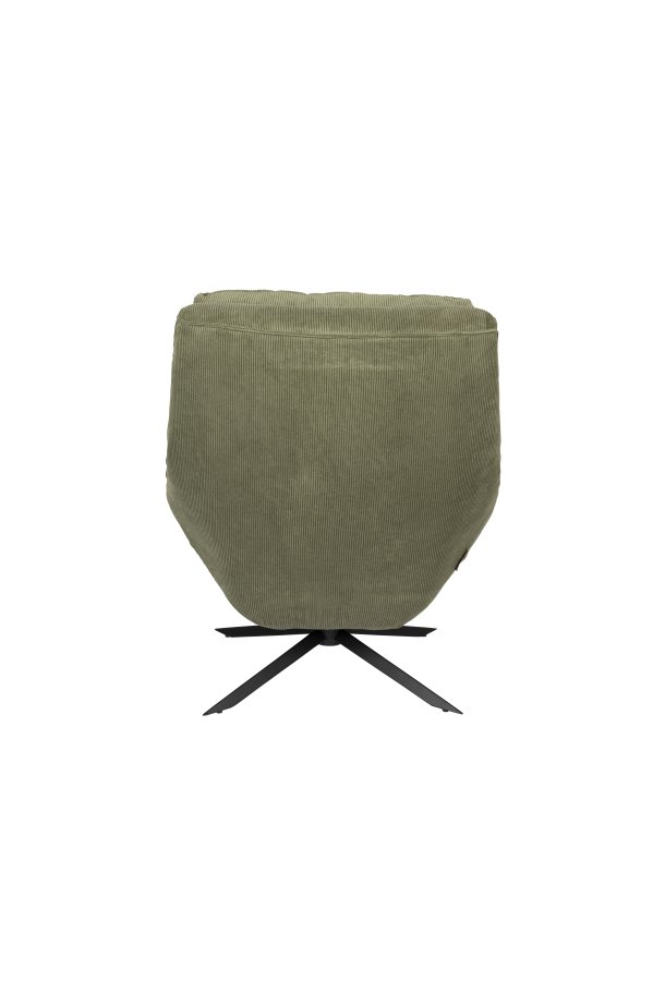 DUTCHBONE Vince loungestol - grn fljl stof og sort jern