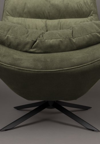 DUTCHBONE Vince loungestol - grn fljl stof og sort jern