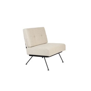 ZUIVER Bowie loungestol - beige polyester og stl