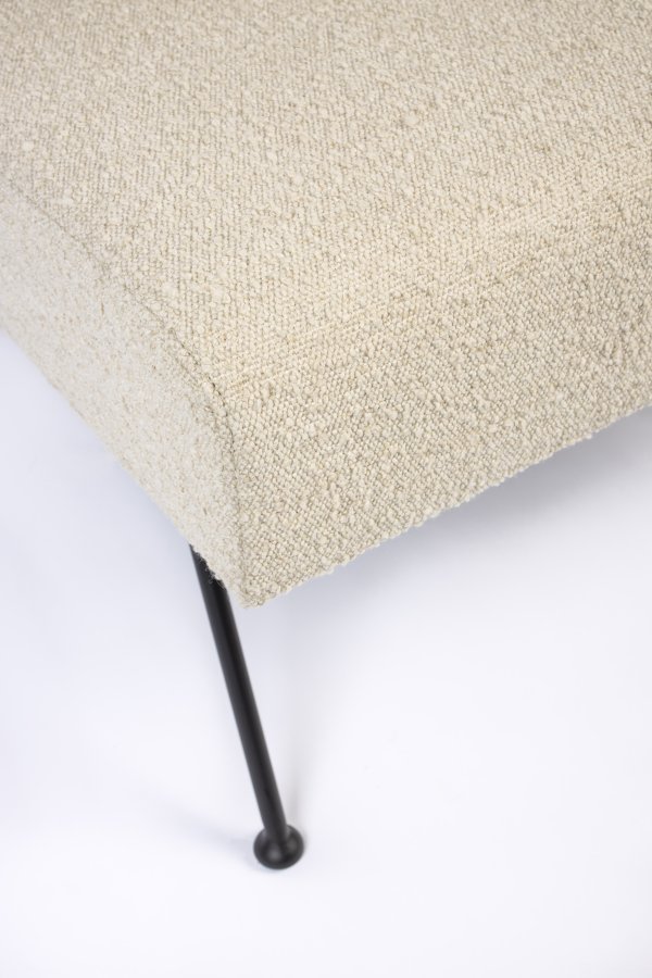 ZUIVER Bowie loungestol - beige polyester og stl