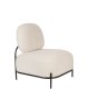 WHITE LABEL LIVING Polly loungestol - elfenben bamsestof og jern