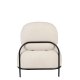 WHITE LABEL LIVING Polly loungestol - elfenben bamsestof og jern