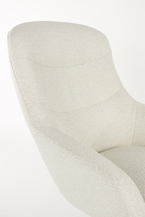 WHITE LABEL LIVING Yuki loungestol, m. armln - offwhite stof