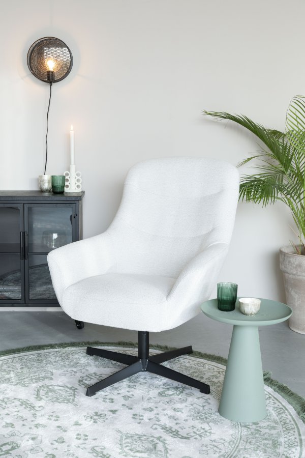 WHITE LABEL LIVING Yuki loungestol, m. armln - offwhite stof