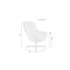 WHITE LABEL LIVING Yuki loungestol, m. armln - offwhite stof