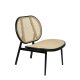 ZUIVER Spike loungestol - natur rattan og sort stl