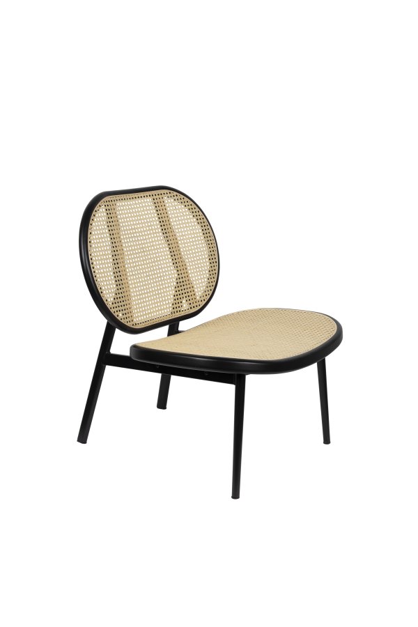 ZUIVER Spike loungestol - natur rattan og sort stl