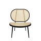 ZUIVER Spike loungestol - natur rattan og sort stl
