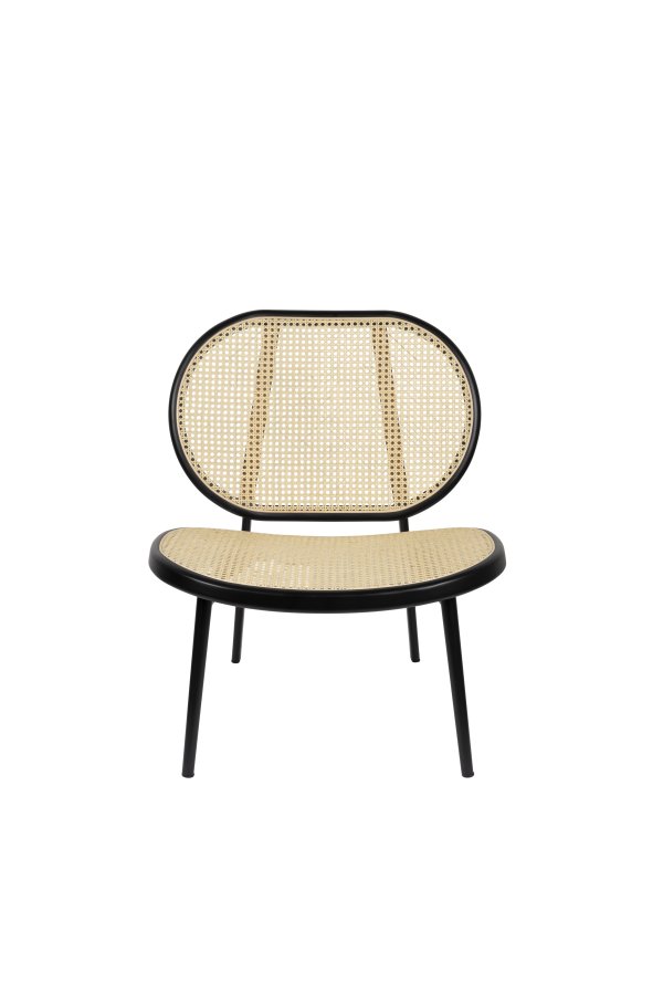 ZUIVER Spike loungestol - natur rattan og sort stl