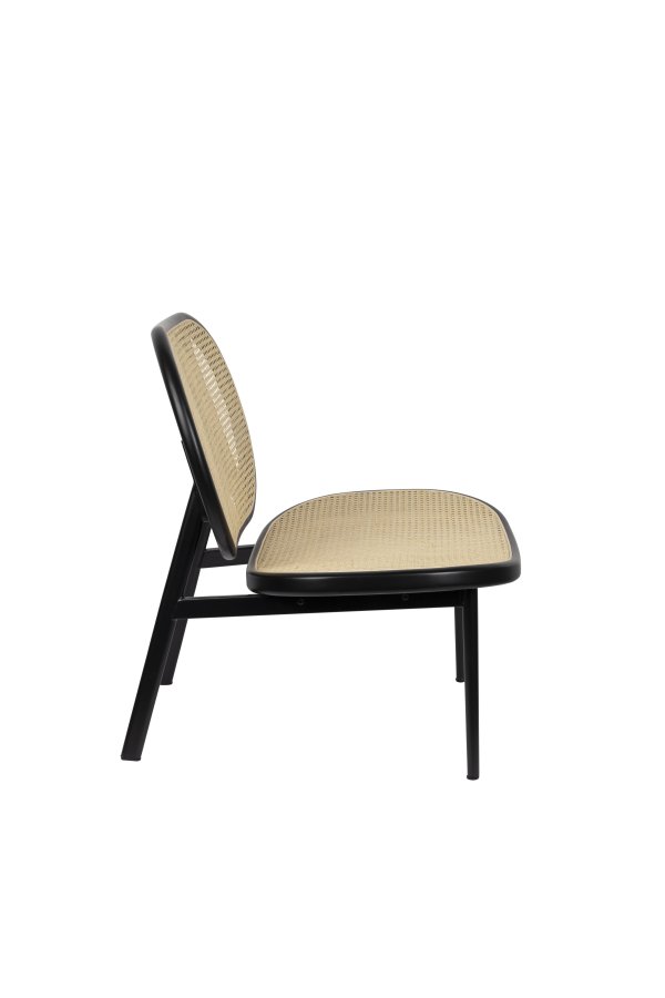 ZUIVER Spike loungestol - natur rattan og sort stl