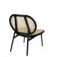 ZUIVER Spike loungestol - natur rattan og sort stl