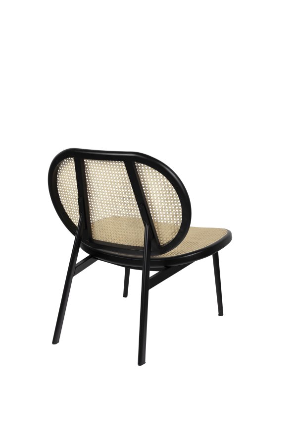 ZUIVER Spike loungestol - natur rattan og sort stl