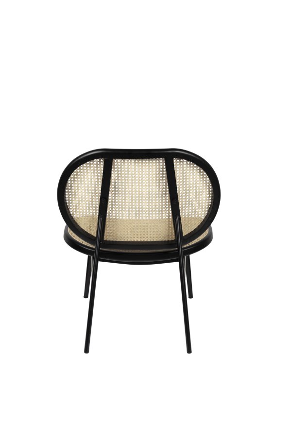 ZUIVER Spike loungestol - natur rattan og sort stl