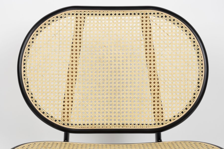 ZUIVER Spike loungestol - natur rattan og sort stl