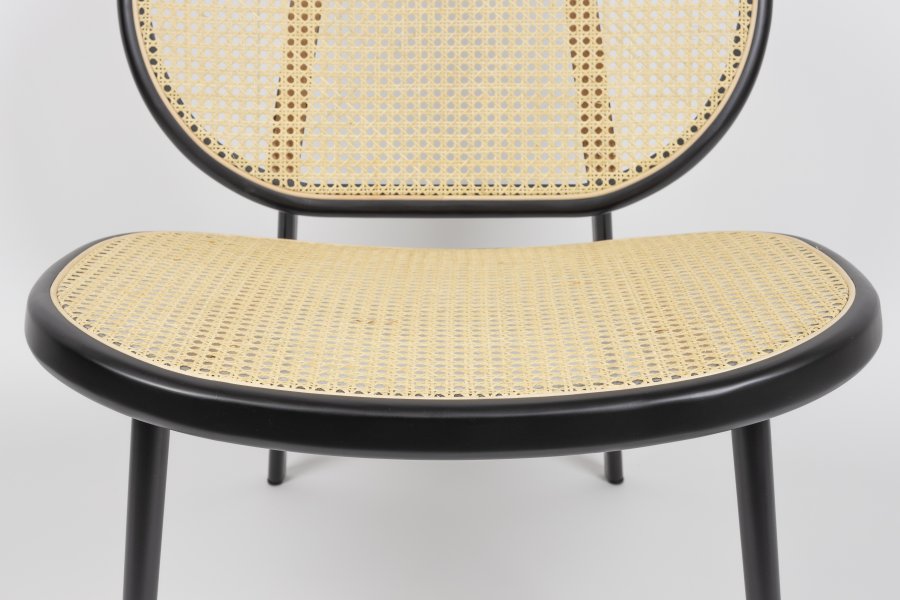 ZUIVER Spike loungestol - natur rattan og sort stl