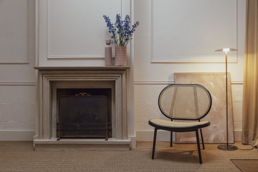 ZUIVER Spike loungestol - natur rattan og sort stl