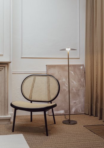 ZUIVER Spike loungestol - natur rattan og sort stl