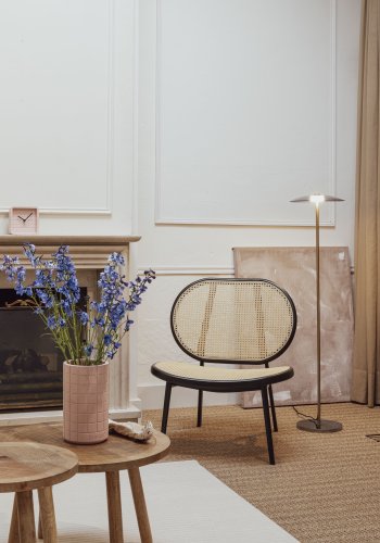 ZUIVER Spike loungestol - natur rattan og sort stl