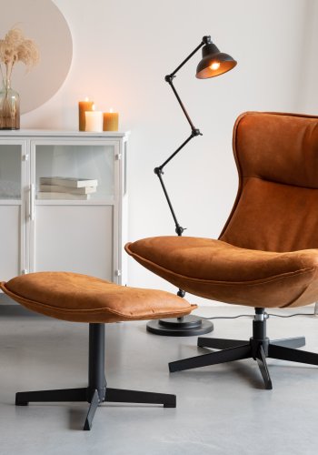 WHITE LABEL LIVING John drejestol - cognac kunstlder og metal