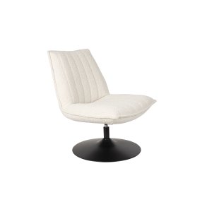 WHITE LABEL LIVING Jax loungestol - offwhite bouclé og metal