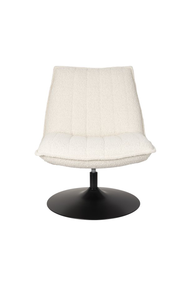 WHITE LABEL LIVING Jax loungestol - offwhite bouclé og metal