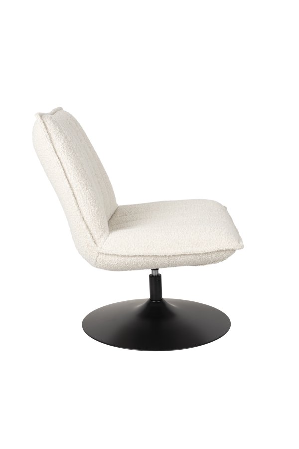 WHITE LABEL LIVING Jax loungestol - offwhite bouclé og metal